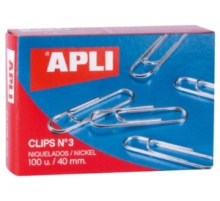caja 100 clips apli niquelados no3 40mm