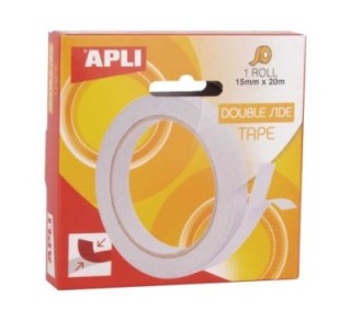 cinta adh. apli doble cara 15mmx20m transp