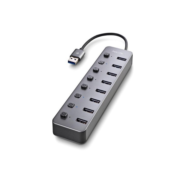 ngs ngs ihub 8 usb 2.0 type a 5000 mbit/s gris