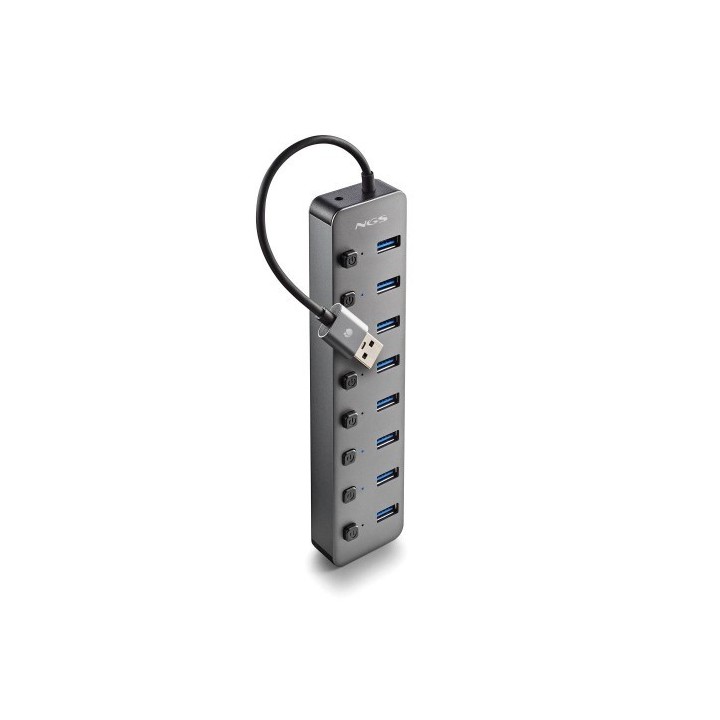 ngs ngs ihub 8 usb 2.0 type a 5000 mbit/s gris