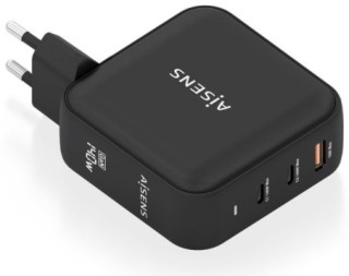 cargador aisens gan 140w 2xusb c pd3.1 qc4.0 1xusb a qc3.0 negro