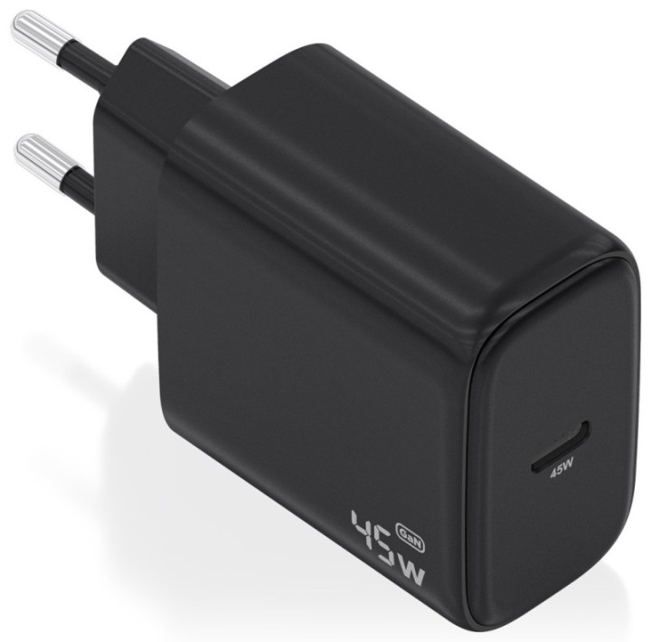 cargador aisens gan 45w 1xusb c pd3.0 negro