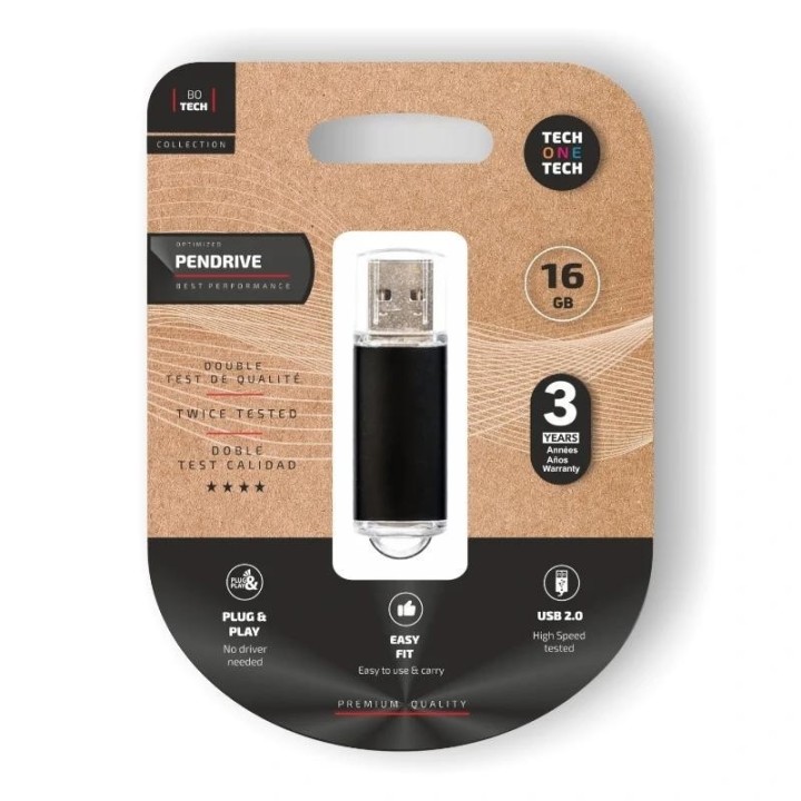 tech one tech basic pendrive 16gb usb 2.0 negro