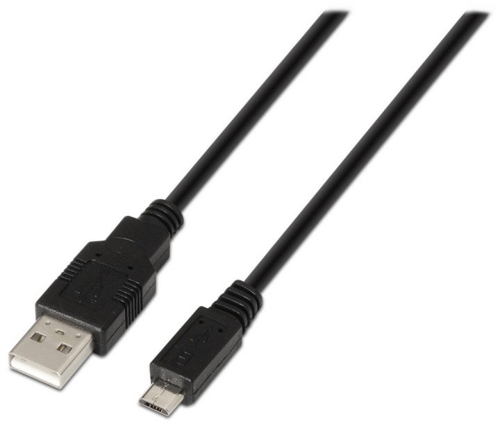 cable aisens usb 2.0 tipo a m micro b m negro 0.8m