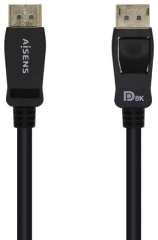 cable aisens displayport certificado v1.4 8k60hz m/m 2.0m negro