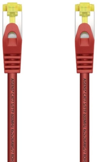 cable red aisens latiguillo rj45 lszh cat.7 sftp pimf 25cm rojo