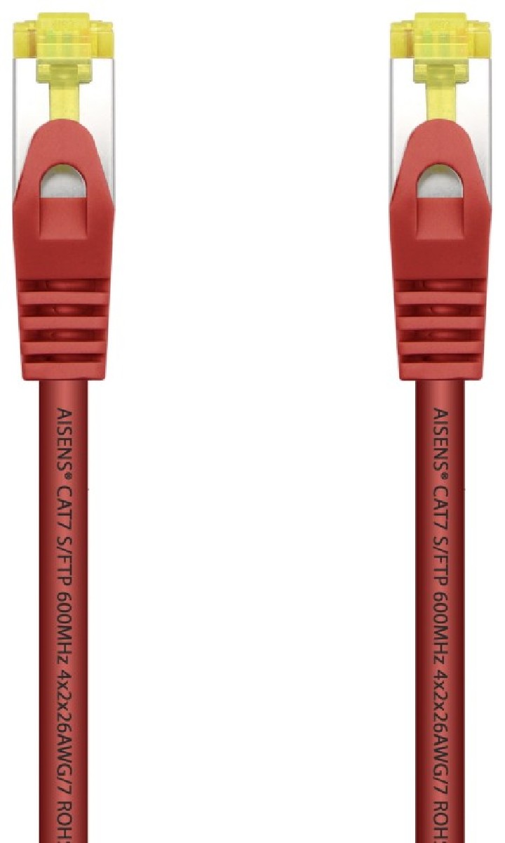cable red aisens latiguillo rj45 lszh cat.7 sftp pimf 25cm rojo