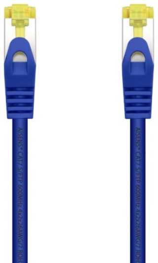 cable red aisens latiguillo rj45 lszh cat.7 sftp pimf 25cm azul