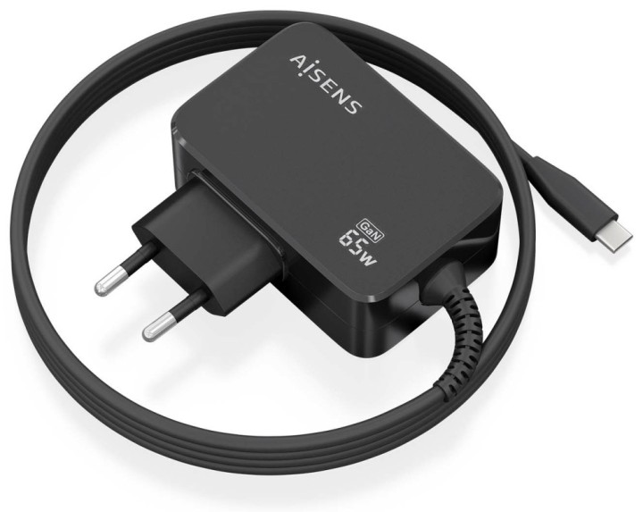 cargador aisens gan 65w pd3.0 1xusb c 1.8m negro