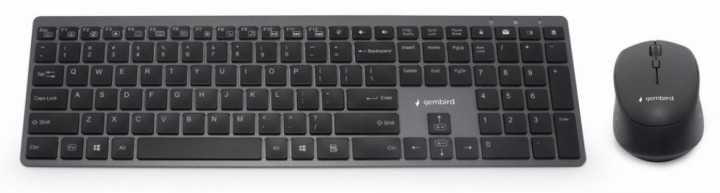 combo teclado raton gembird business slim retroiluminado inalambrico pt negro