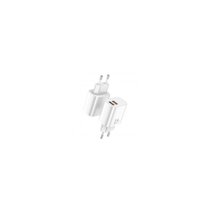 qcharx international cargador qcharx apolo 2.4a 2 puerto usb a  blanco