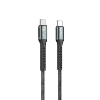 qcharx international cable qcharx prague tipo c a tipo c 3a 100w   1 m   aleaci?n de aluminio negro