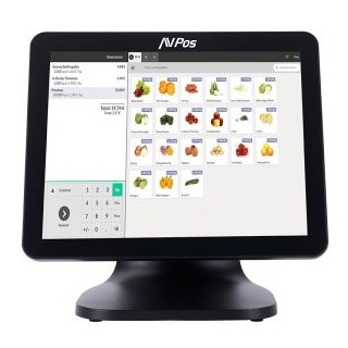 ordenador tpv avpos k5000 negro 15" tactil capacitivo intel n100 8gb 128gb ssd wifi rs232