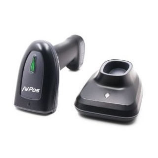 scanner codigo de barras avpos bt230 inalambrico 1d 2d qr conexion usb bt 2.4ghz con base negro