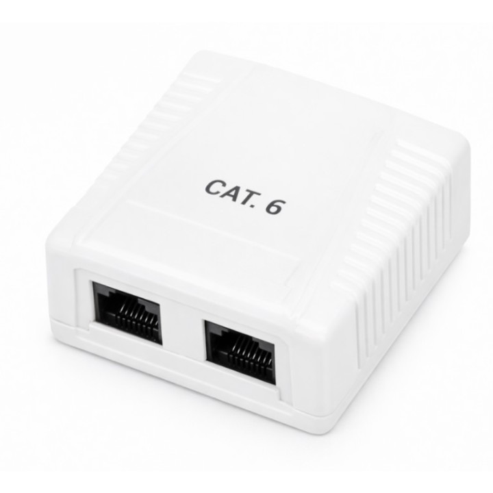 phasak roseta de superficie phasak cat 6 utp caja 2 puertos hembra rj45