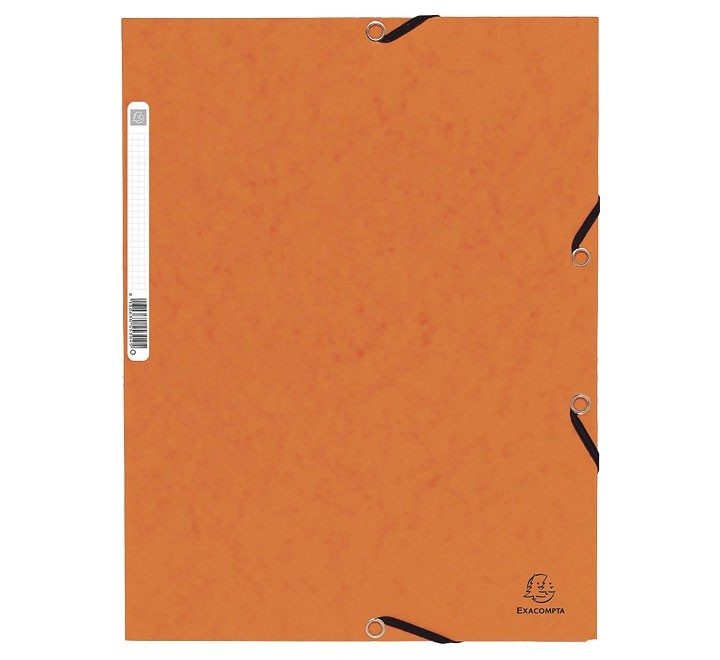 carpeta gomas carton exacompta 3 solapas naranj