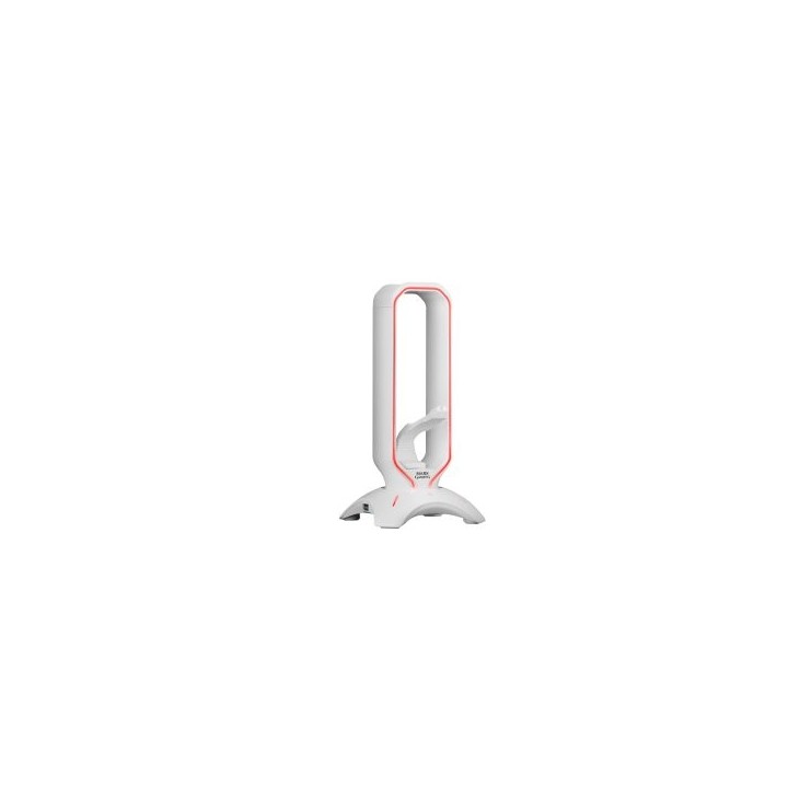 soporte mars gaming mhhpro white para auriculares con hub usb 3.0 2p y bungee pra mouse con iluminac