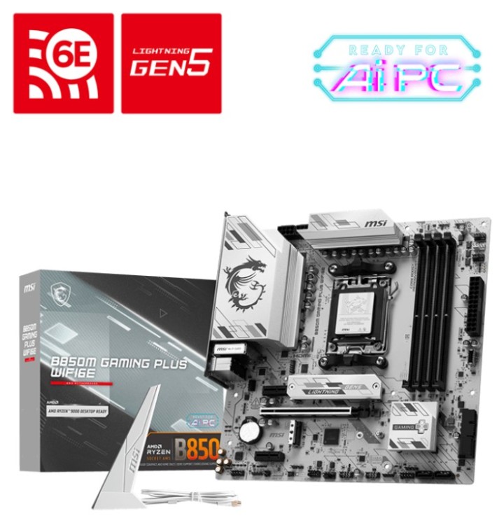 placa base msi b850m gaming plus wifi6e pci e x16 gen5, m.2 gen5
