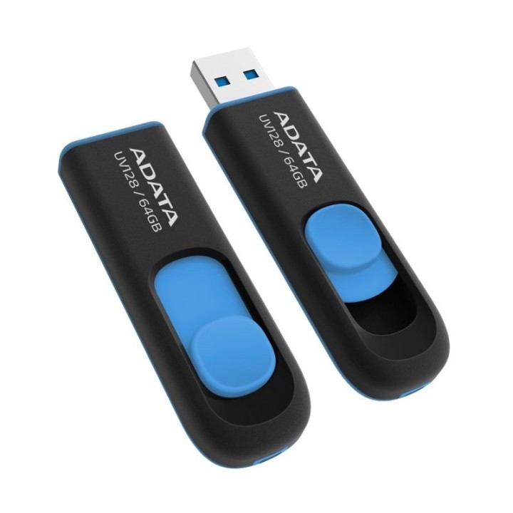 adata lapiz usb uv128 64gb usb 3.2 negro/azul
