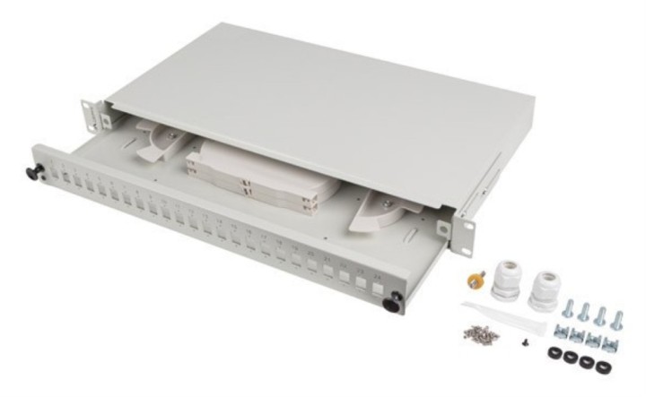 patch panel lanberg 1u 19" fibra optica 24 pts sc simplex o 24 lc duplex gr+acc