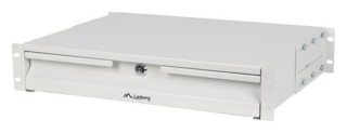 cajon lanberg para rack 19" 2u 483x360mm hasta 90kg gris cierre frontal