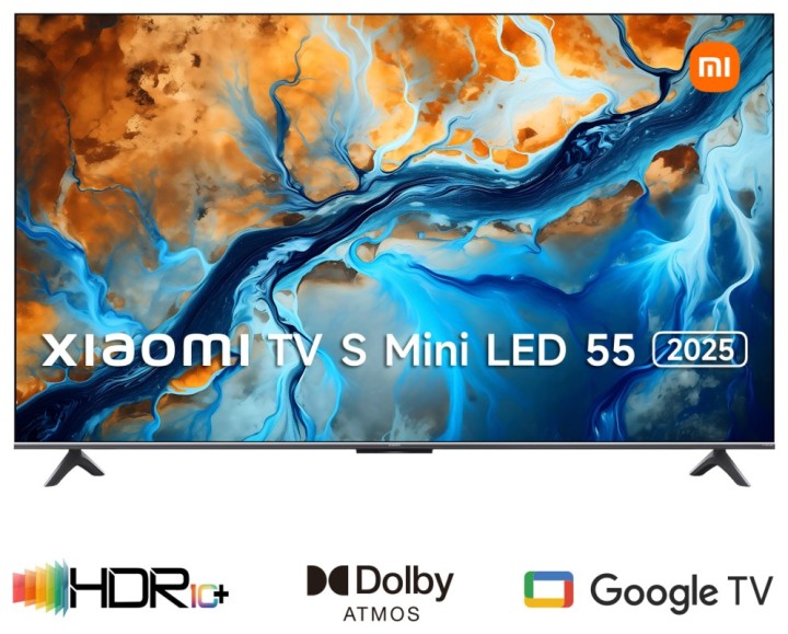 tv xiaomi ela5666eu s miniled 2025 55" uhd googletv tv negro usb 2.0 lan hdmi x3