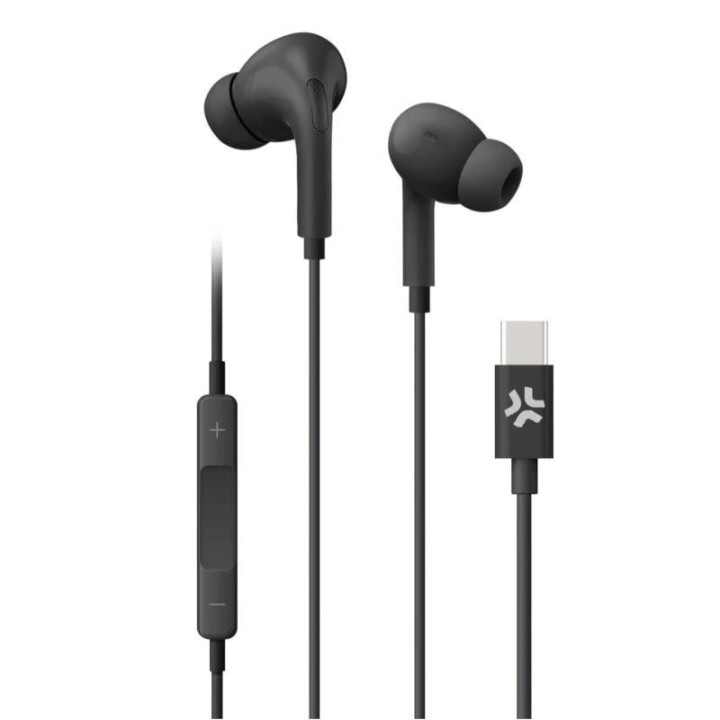 celly auriculares cable usb c negro