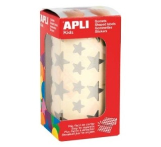rollo gomets apli metaliz. estrellas plata 11117