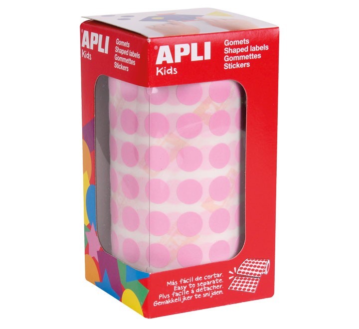rollo gomets redondos apli 10.5mm rosa 11479