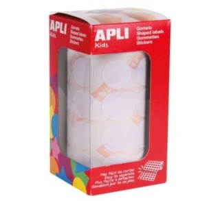 rollo gomets apli circulo 20mm blanco