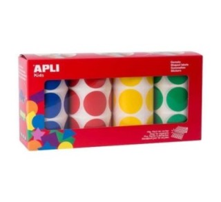 pack 4 rollos gomets apli 33mm az/ro/am/ve 14769