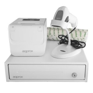 kit tpv approx cajon appcash33wh blanco + scan ls11aswh + imp. term. pos80amusewh + papel cyt8060bpa