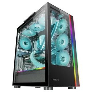 caja e atx mars gaming mc ult xxl black frontal y lateral de cristal templado sin fuent