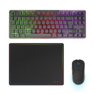 mars gaming teclado + raton mars gaming mcpwtkles inalambrico negro + alfombrilla