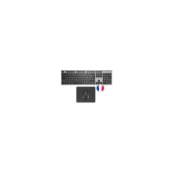 tacens teclado + raton tacens 6zenithfr inalambrico gris frances + alfombrilla