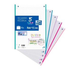 recambio 100h oxford dots a4 4 tal pastel