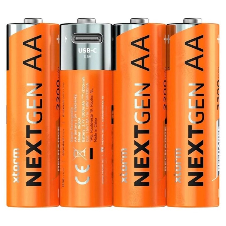 pack 4 pilas recargables hama xtorm usb c aa