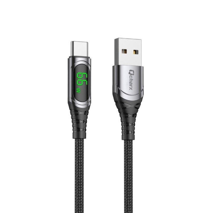 qcharx international cable qcharx menorca usb a tipo c 3a 66w   1 m   aleaci?n aluminio negro cable