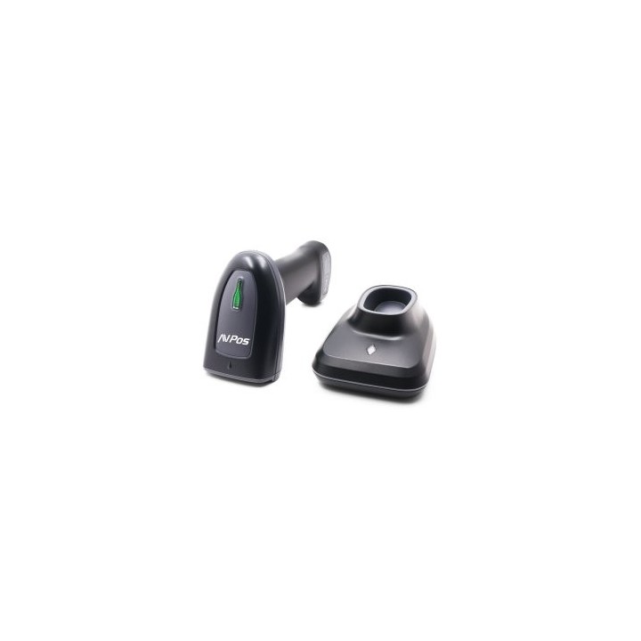 scanner codigo de barras avpos bt230 inalambrico 1d 2d qr conexion usb bt 2.4ghz con base negro