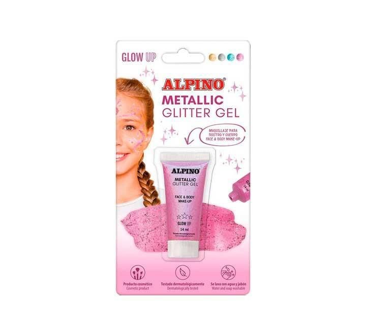 bl. maquillaje alpino metallic glitter gel rosa