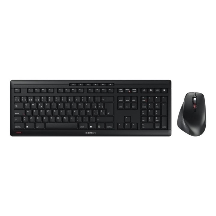 cherry teclado + raton cherry stream desktop comfort inalambrico negro