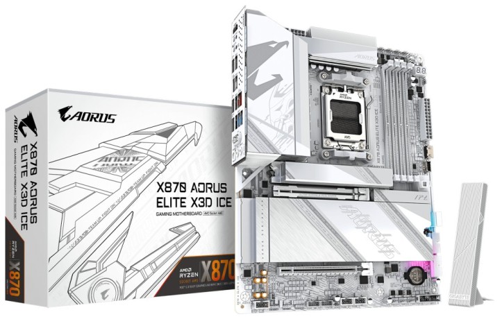 placa base gigabyte x870 a elite x ice am5 ddr5
