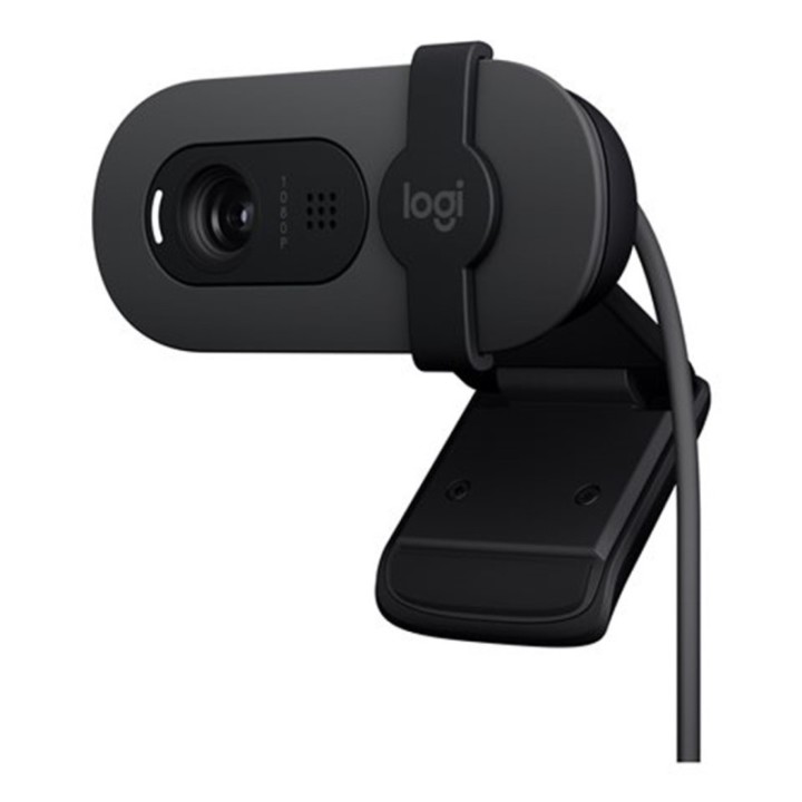 logitech webcam logitech brio 100 grafito full hd    usb