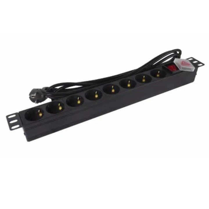 phasak regleta phasak 8 tomas armario rack 19 pulgadas con interruptor 3m negro bns 1520