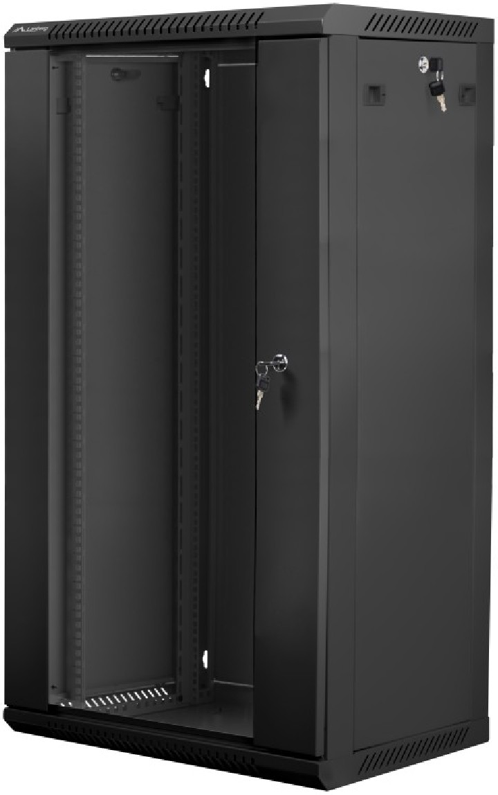 armario lanberg mural rack 19" 22u/600x450 flat pack v2 negro