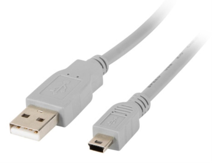 cable usb lanberg 2.0 macho/mini usb macho 1.8m gris