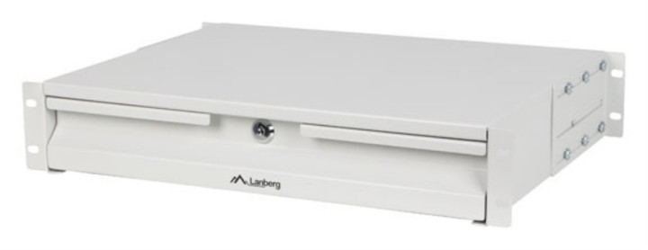 cajon lanberg para rack 19" 2u 483x360mm hasta 90kg gris cierre frontal