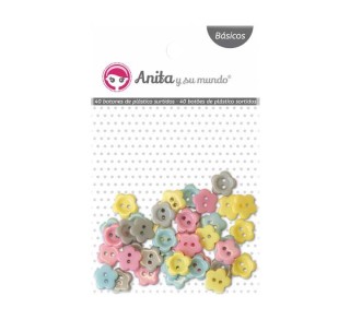 (obsoleto) bl 40 botones anita flor 1cm pastel