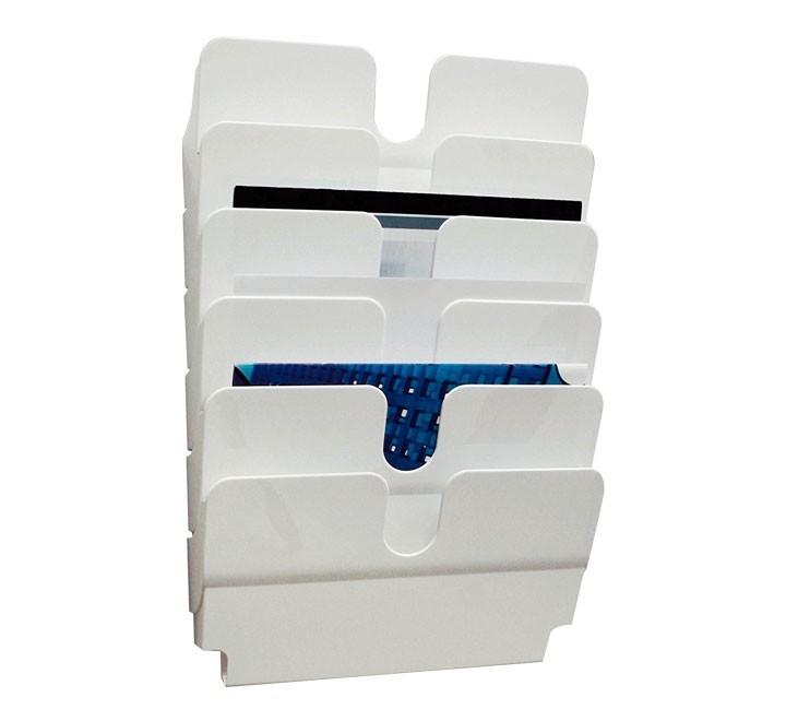 expositor mural durable flexiplus 6 comp. horiz bl