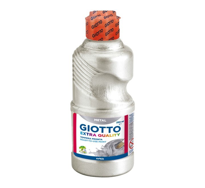 bote tempera giotto 250ml metal plata 531402